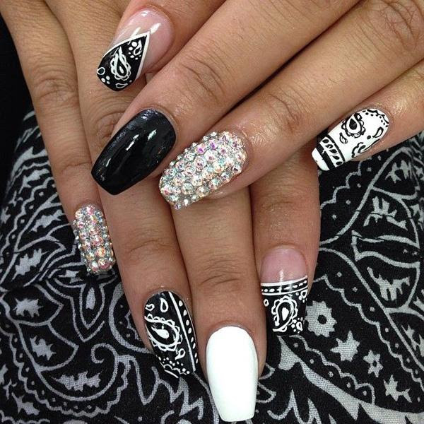 60 Examples of Black and White Nail Art  Art and Design