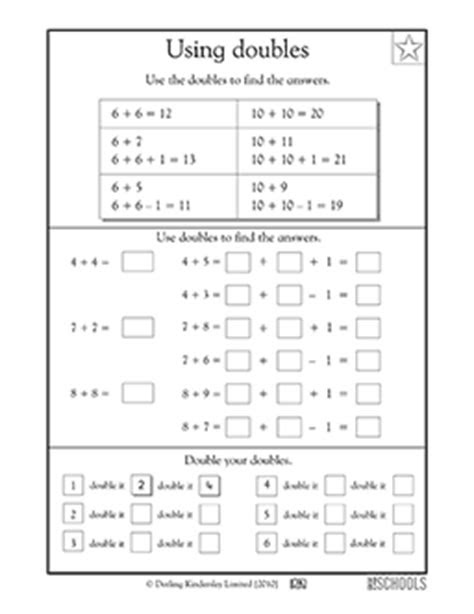 This addition worksheet may be configured for adding doubles, double + 1, and double + 2 number sets. 1st grade math worksheets using doubles greatkids
