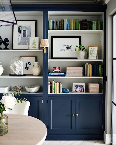 Dark Blue Bookcase