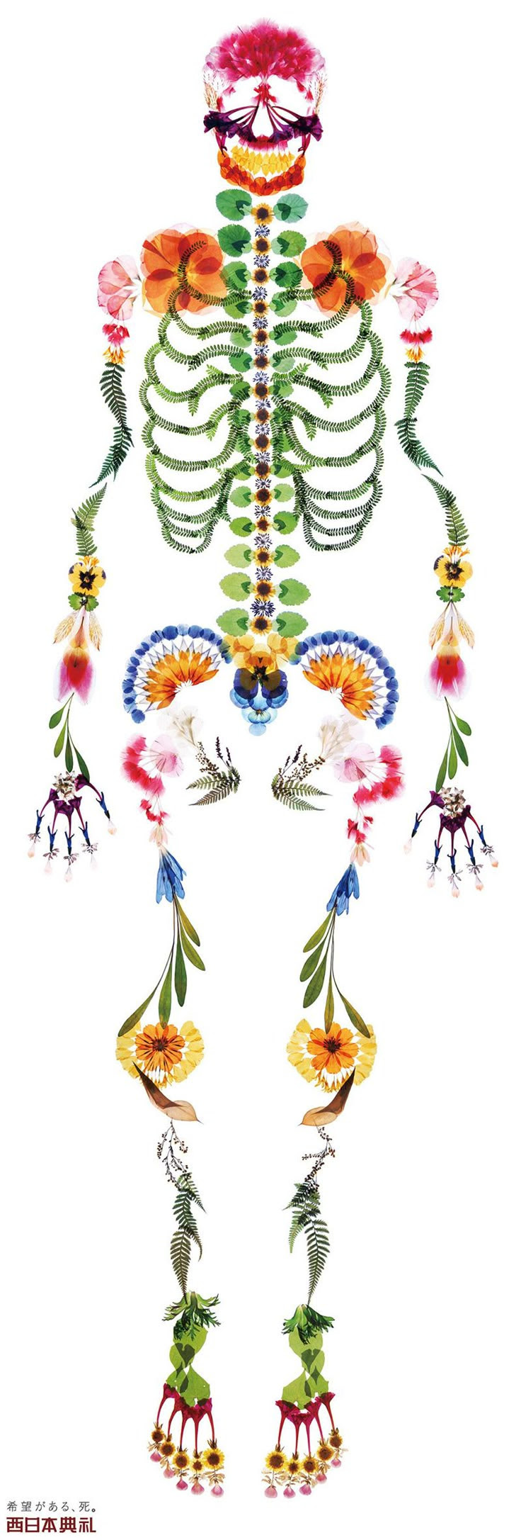 A Japanese Ad Agency Reinvents Advertising for Funeral Services Japan flowers death bones anatomy advertising