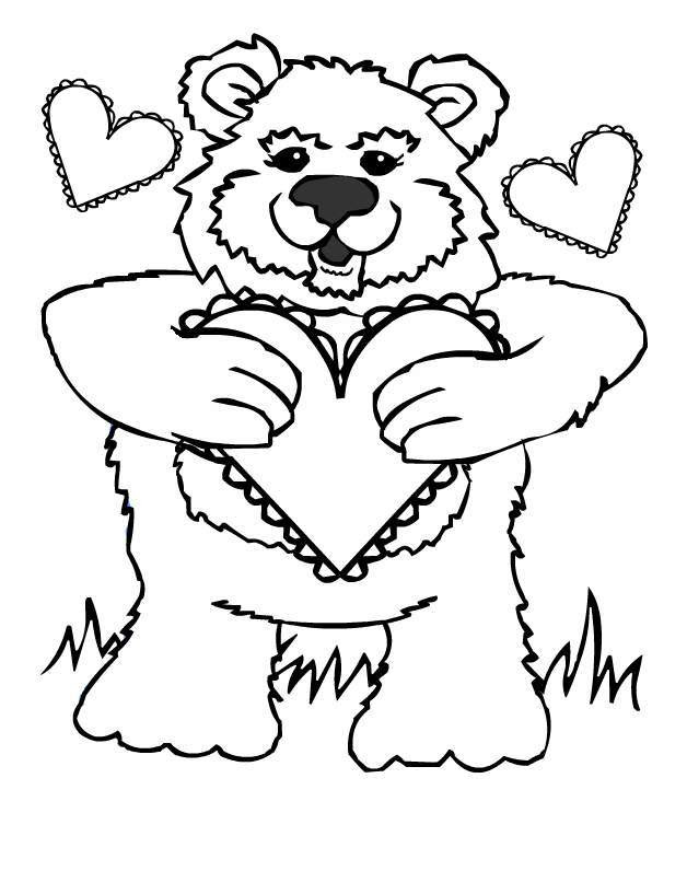 Free Valentine Bear Coloring Pages, Download Free Valentine ...