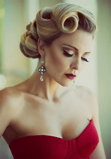 pin hairstyles glamorous retro girls