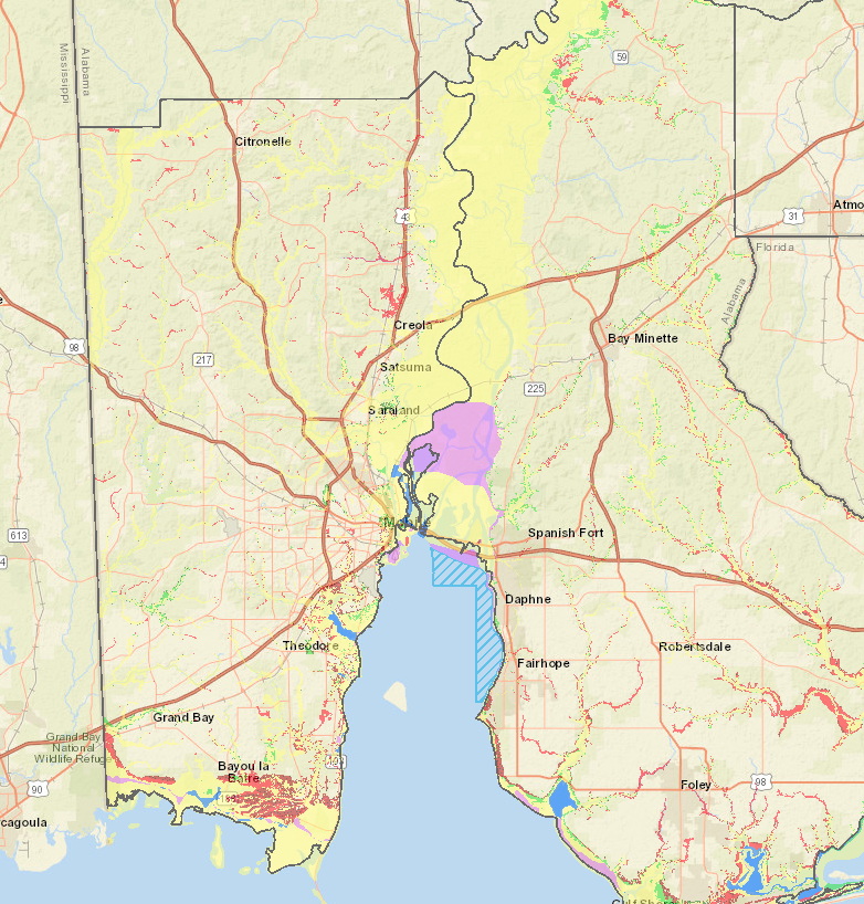 Mobile Alabama Time Zone Map Baldwin & Mobile County Updated Flood Maps Released – Coastal 
