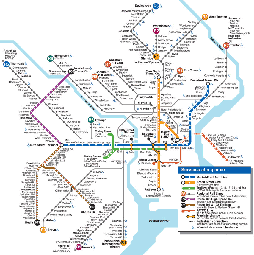 Subway Map Of Philadelphia Philadelphia subway map