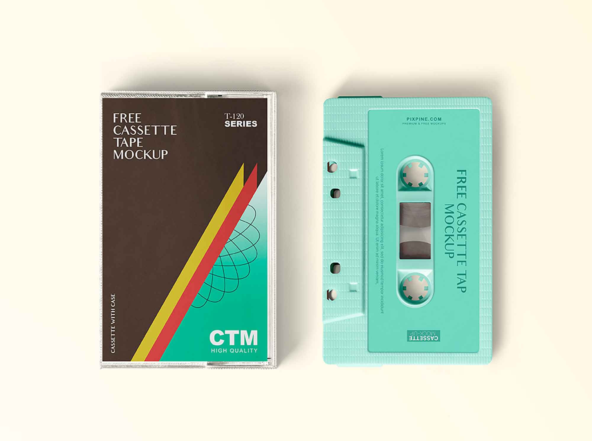 Download Free Vintage Cassette Tape Mockup Psd