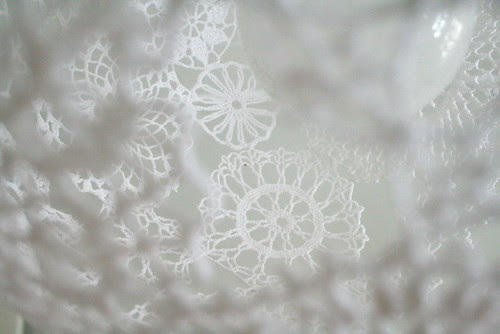 Lace lamp shade details