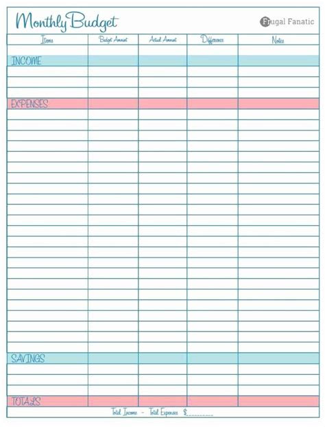  free printable monthly business expense sheet