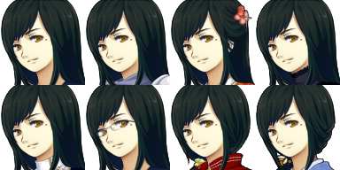 Vx顔グラフィック 黒髪ロングさん あひる小屋