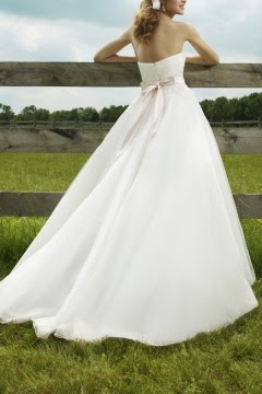 Sweetheart Applique Lace High Low Organza Wedding Dress