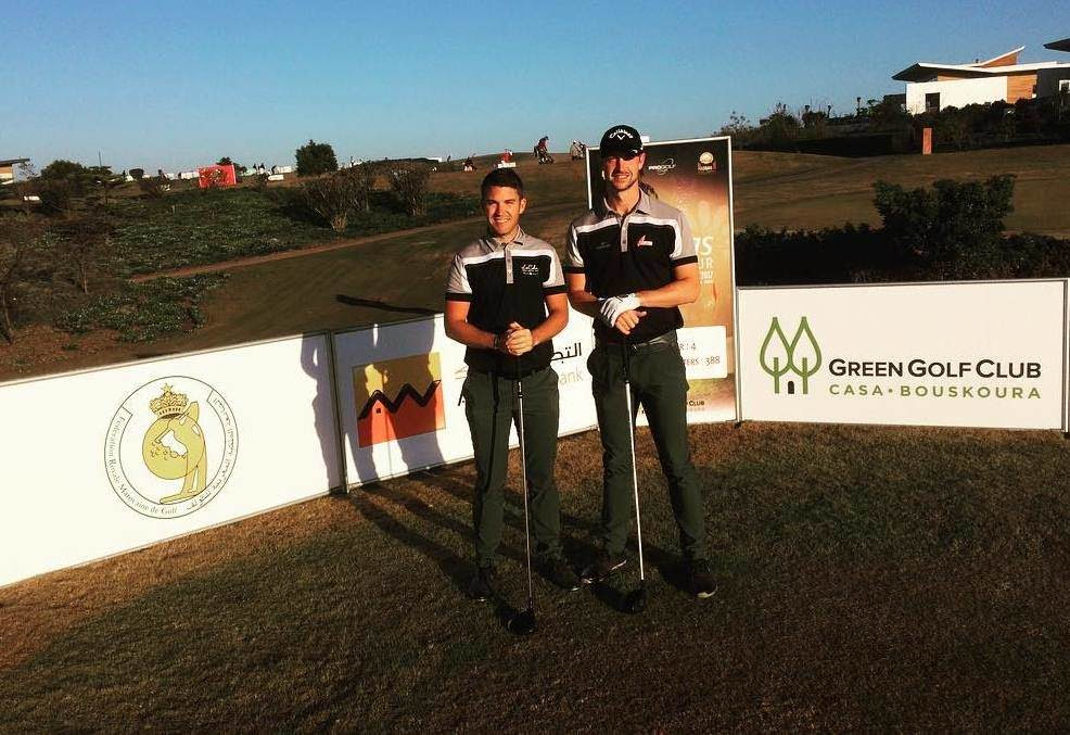 Rory McNamara with playing partner Benedict Staben in Morocco