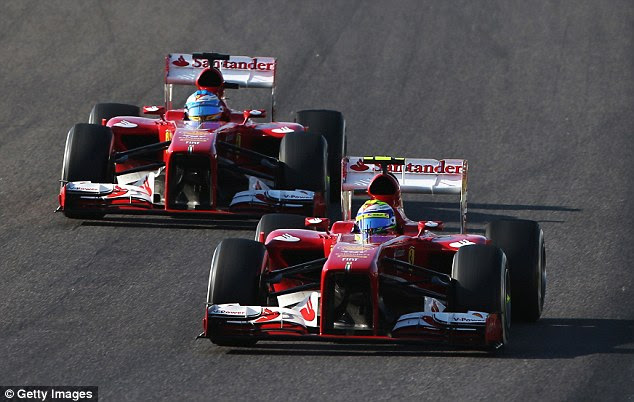 Ferrari: Felipe Massa leads his team-mate Fernando Alonso