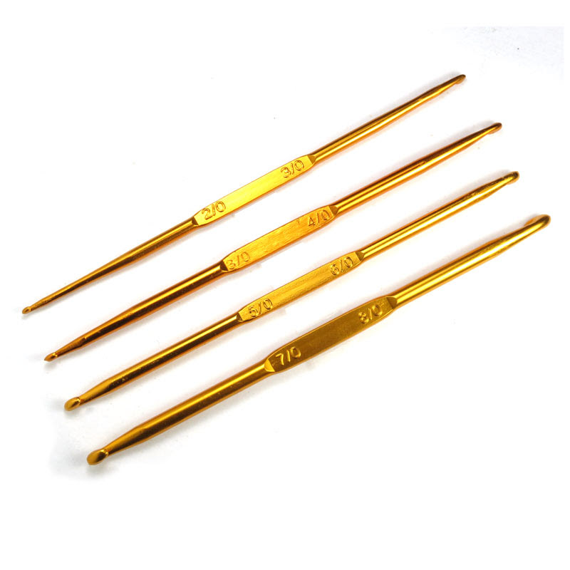 Jarum Rajut Aluminium Dobel Pointed Gold Maya Crafts Jarum Rajut Aluminium Dobel Pointed Gold Maya Crafts