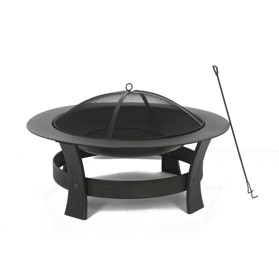 Lowe's Garden Treasures 35-in Black Steel Wood Burning ...