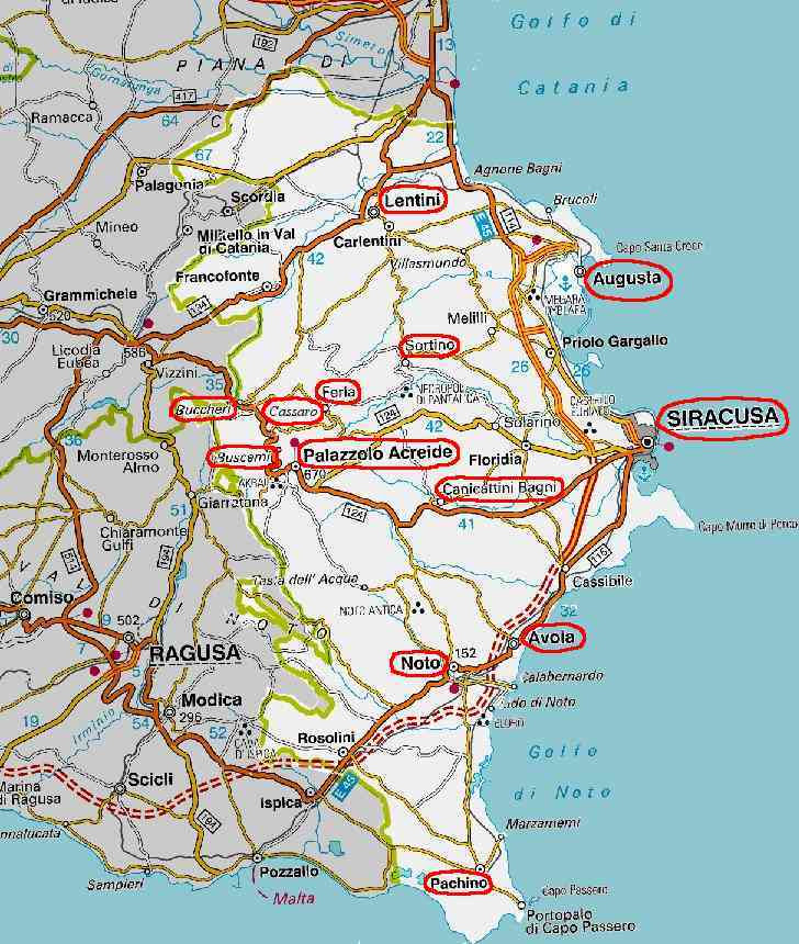 Cartina Provincia Di Siracusa