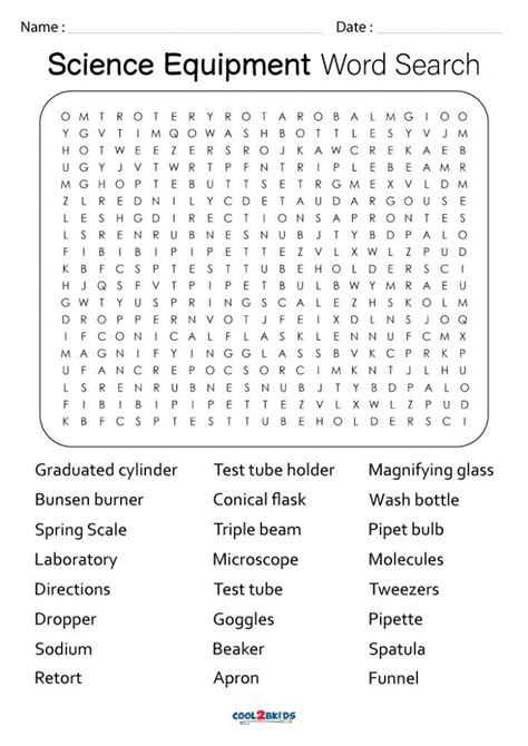  printable science word search cool2bkids