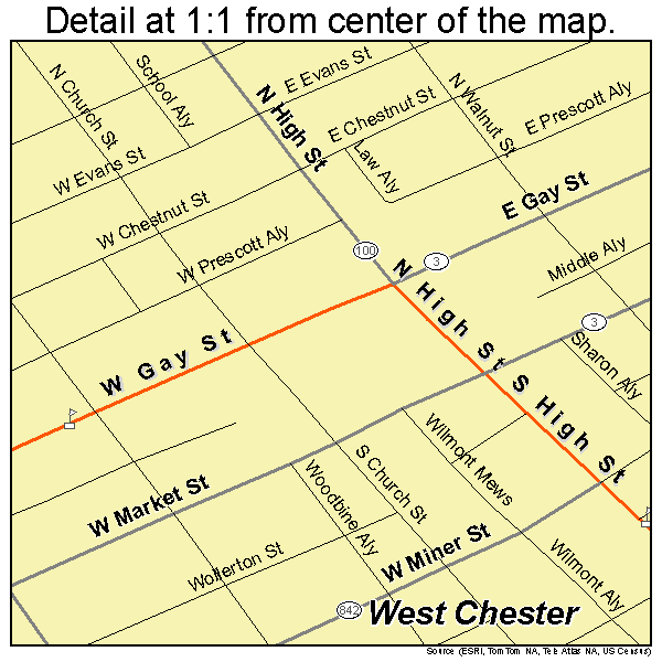 West Chester Pennsylvania Street Map 4282704 West Chester Pennsylvania Street Map 4282704