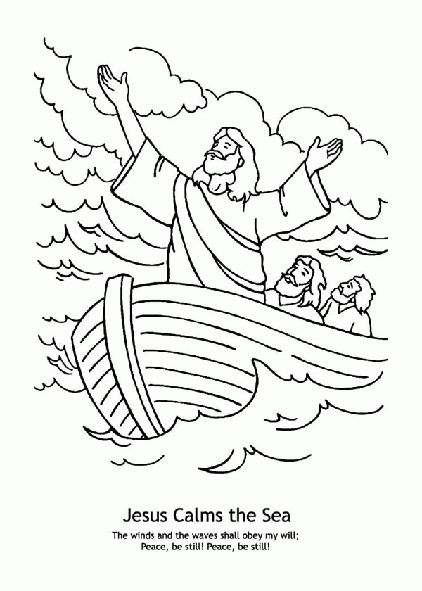 Coloring Page For Jesus Calming The Storm  Coloring Home