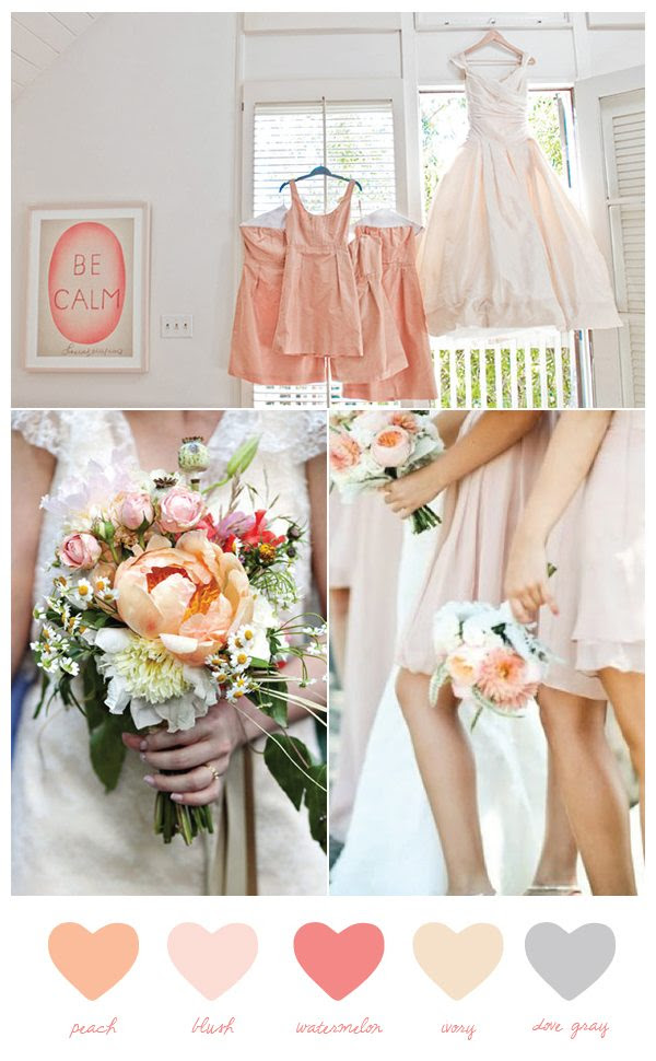  colors look paired with ivory gray and a punchy shade of watermelon