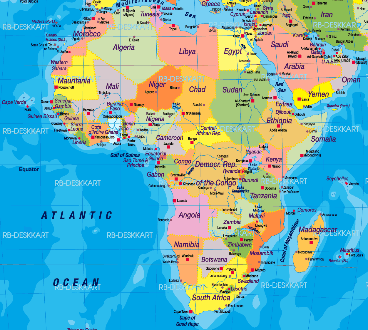 Africa Political Map 1 Mapsofnet