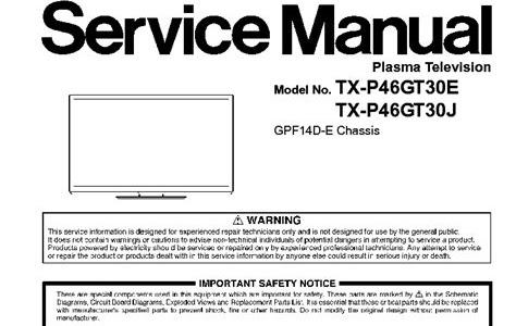 Download AudioBook panasonic tx p46gt30e tx p46gt30j plasma tv service manual [PDF DOWNLOAD] PDF
