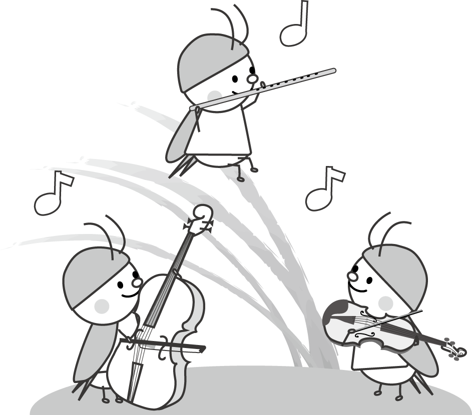 虫の音楽会のイラスト 無料イラスト素材
