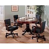 Three-in-one Cherry Finish Wood Dining, Poker, Bumper Pool Table With Chairs Set