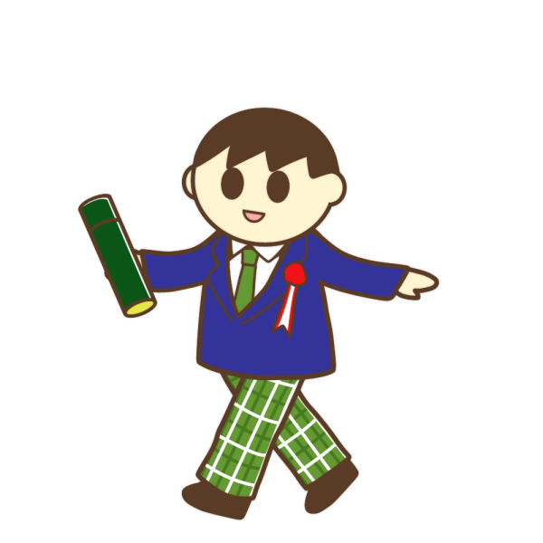 卒業証書を持つ男子高校生のイラスト かわいいフリー素材が無料のイラストレイン