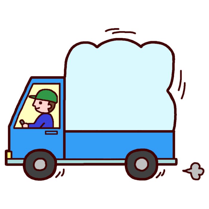 トラック カラー 乗り物 枠 ふきだし 無料イラスト素材
