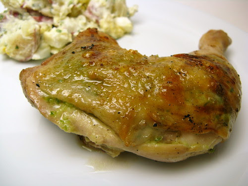 Grilled Garlic Scape Pesto Chicken