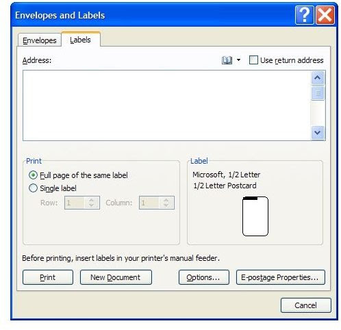 How to Print Professional Labels in Word 2007