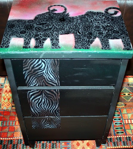 Safari Theme Small Chest / Dresser by Rick Cheadle Art and Designs