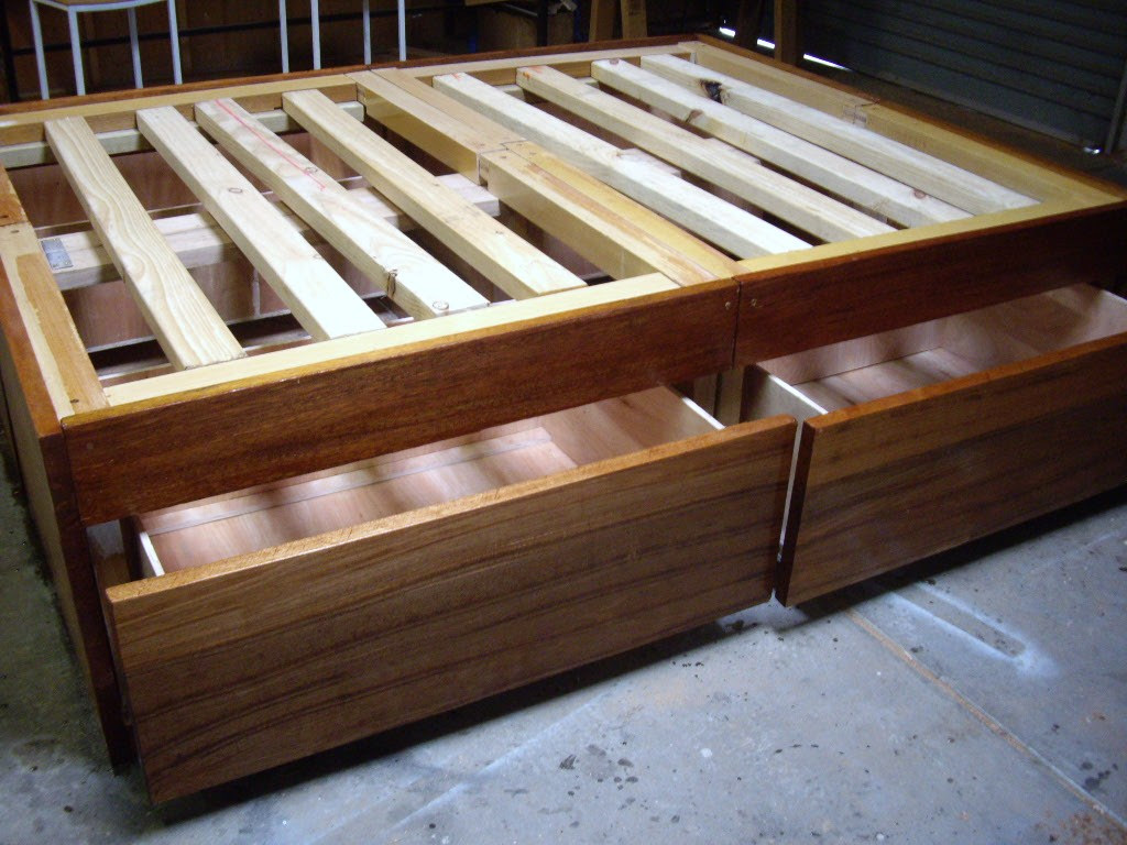 How to Build a DIY Bed Frame with Drawers &amp; Storage ...