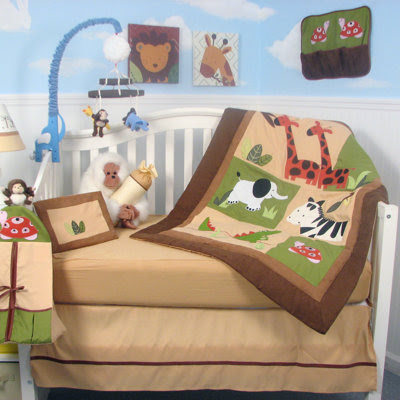 Safari Jungle Animals Baby 14 Piece Crib Nursery Bedding Set