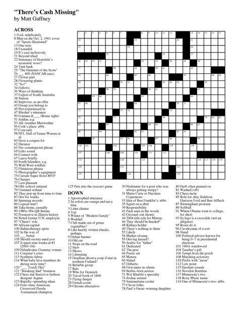  merl reagles sunday crossword free printable free printable