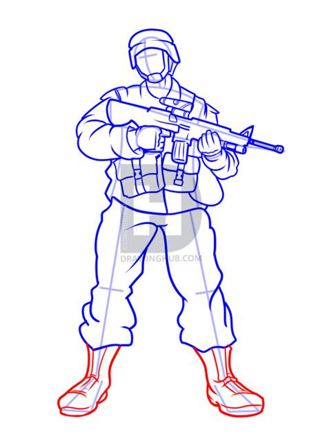 draw soldiers step  step drawing guide