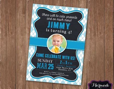  personalized birthday invitation boy birthday by marmadedesign