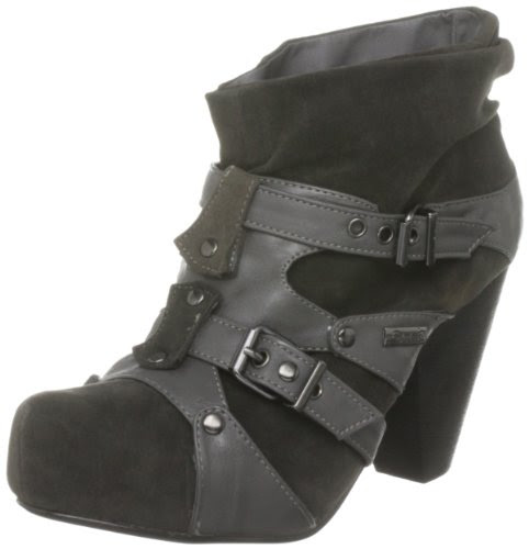 Glorious Women's Nebraska Bootie Heel Black Suedette 20005 5 UK