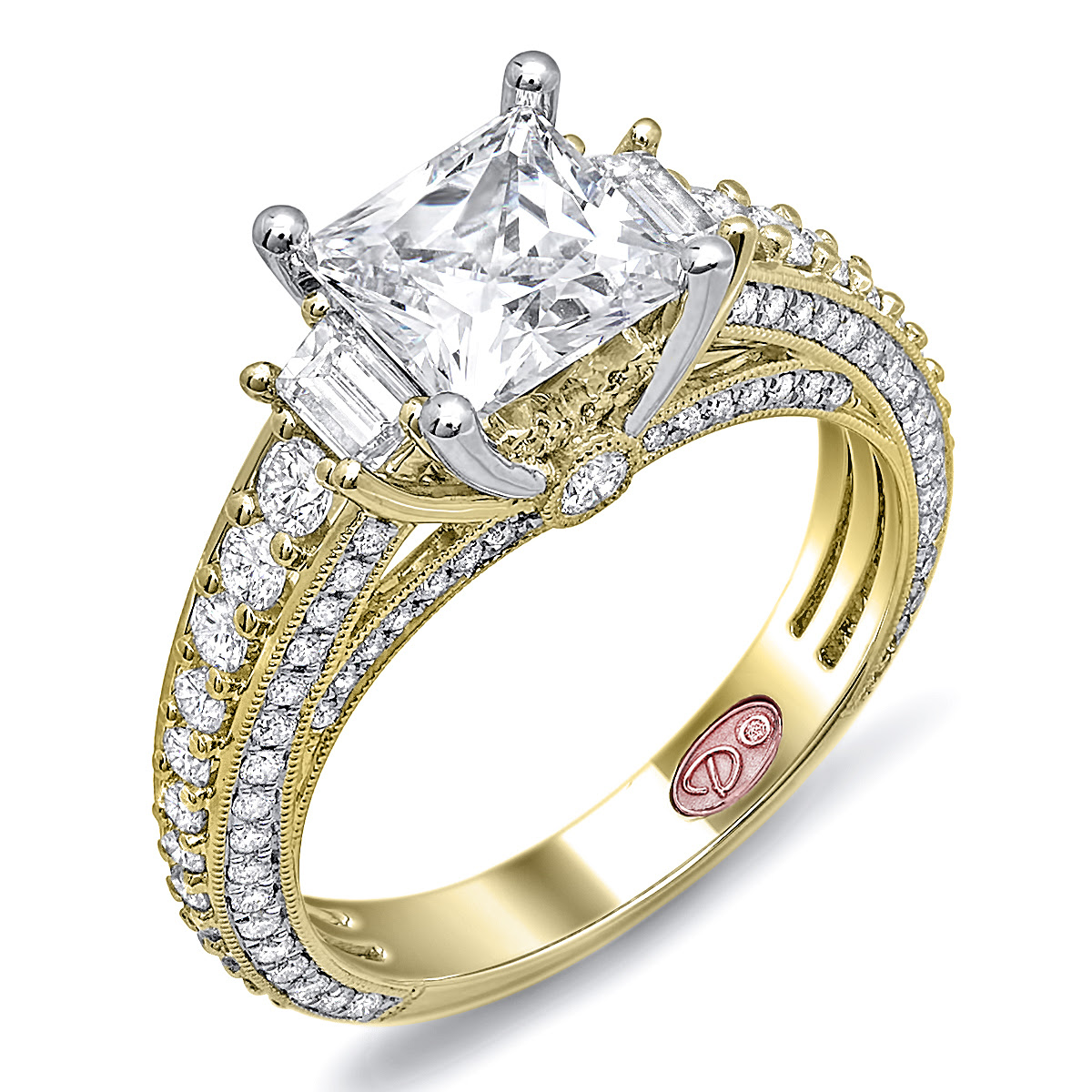  Yellow  Gold  Princess  Cut  Engagement  Ring  Demarco Bridal  