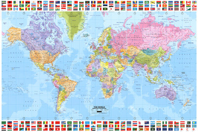 World  Political on World Map   Political Photo   Allposters Co Uk