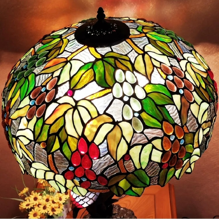 Art Deco Vintage Luxury Handcraft Stained Glass Grape Sun Flower Dragonfly Rose Inch Large Tifany Retro Lamp Shade Buy Lamp Shade Retro Lamp Shade Stained Glass Lamp Shade Product On Alibaba Com