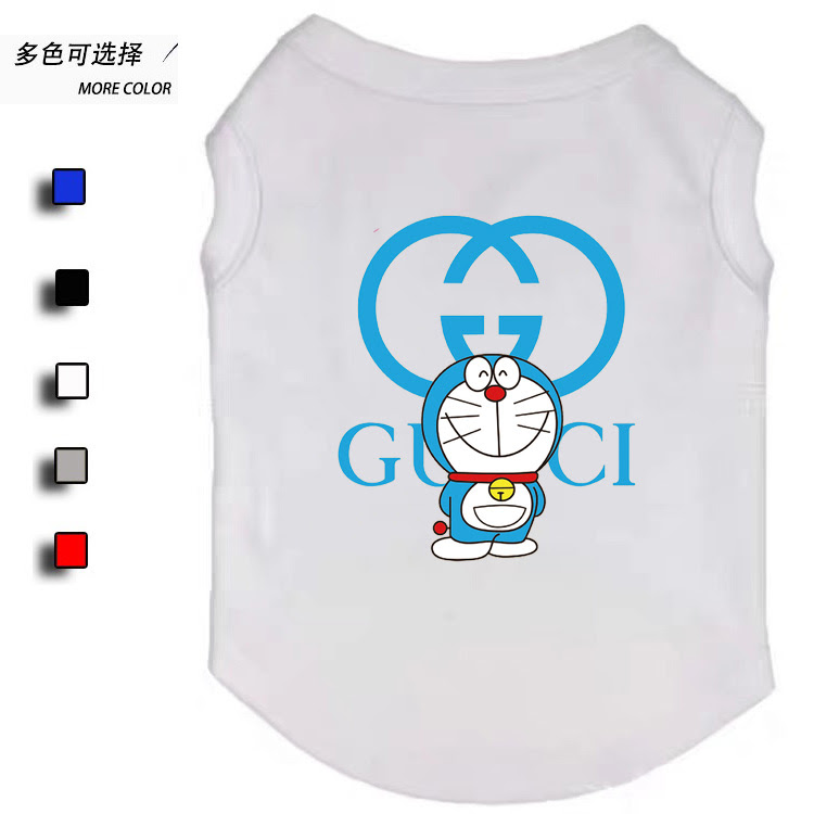 Gucci ドラえもん コラボ 犬服ベスト かわいい ブランド グッチ 犬用タンクトップ プリントロゴ おしゃれ