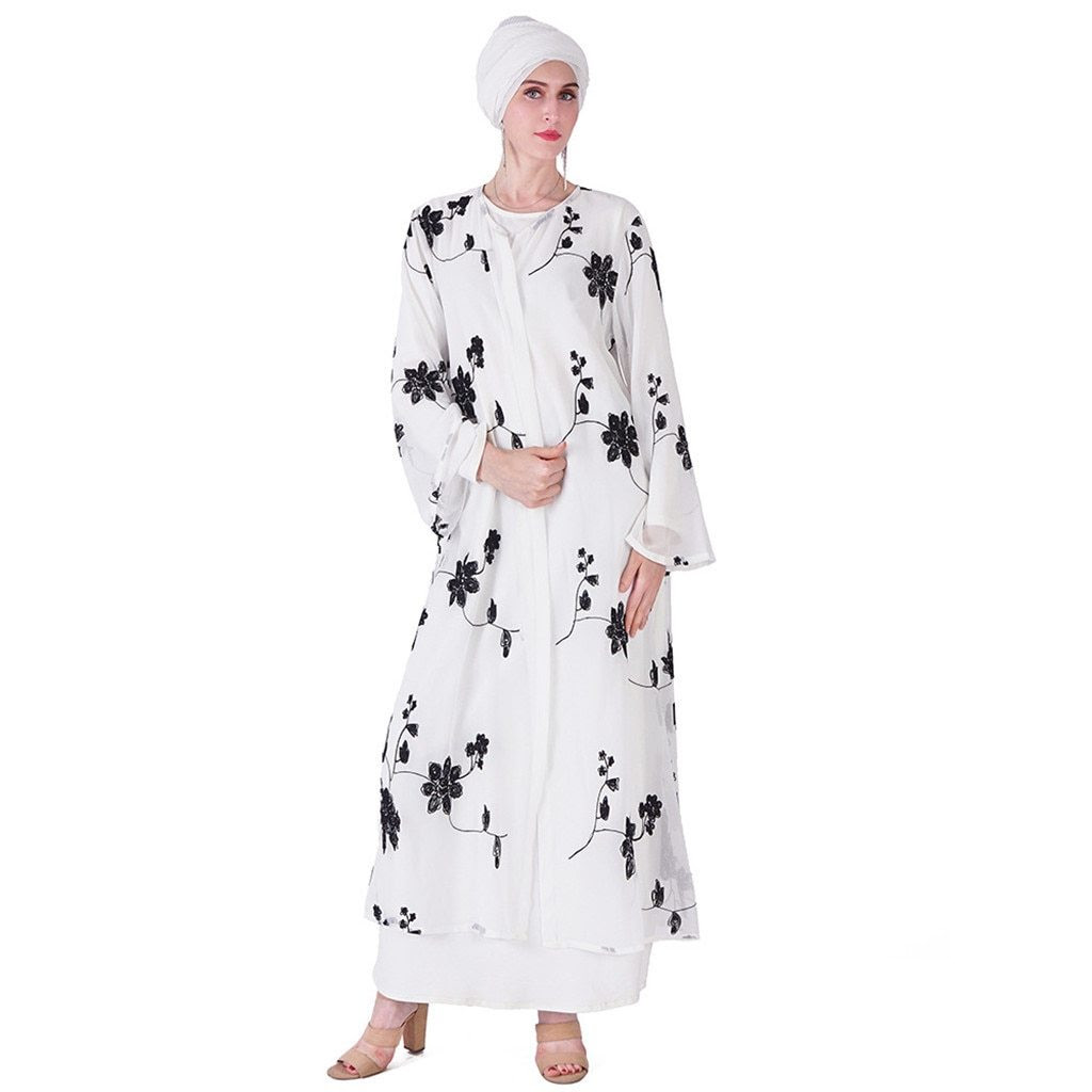30 Model Gamis Katun Jepang  Motif Bunga Polos 2021