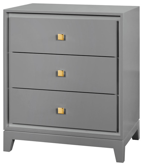 Walt Modern Classic Gold Grey Lacquered Nightstand ...