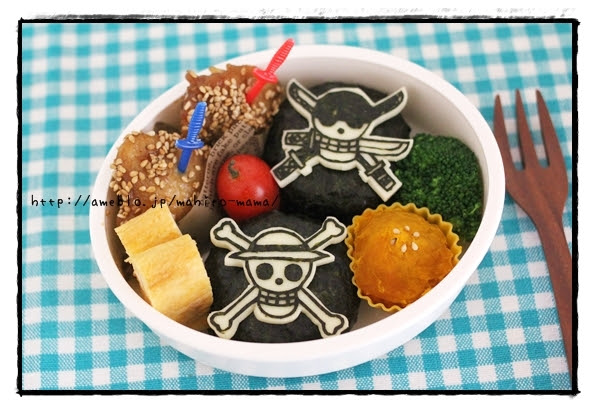 海苔切りキャラ弁 ワンピース 海賊旗 Momo S Obentou キャラ弁 Powered By ライブドアブログ