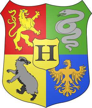 Coat of arms of Hogwarts, the fictional school...