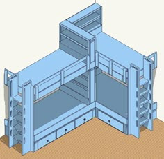 Corner Bunk Beds Built-In Bunk Bed Plans – 4 Bed Corner Plan