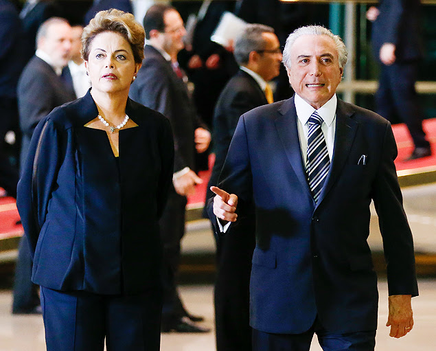 A presidente Dilma Rousseff e Michel Temer, que não vai mais negociar cargos e emendas parlamentares