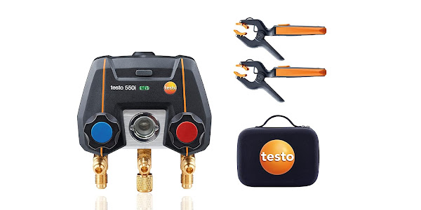 Buу 1 gеt 1 🔥 Testo 550i Kit I App Operated Digital Manifold and 2 x 115i Pipe Clamp Thermometer for air Conditioning, Refrigeration Systems and Heat Pumps – with Bluetooth