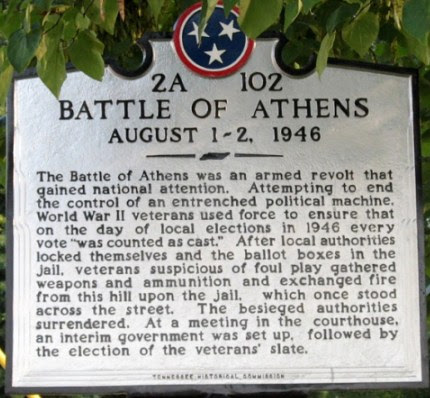 battle of athens sign