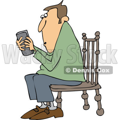 ... and Texting on a Phone - Royalty Free Vector Clipart Â© djart #1154596